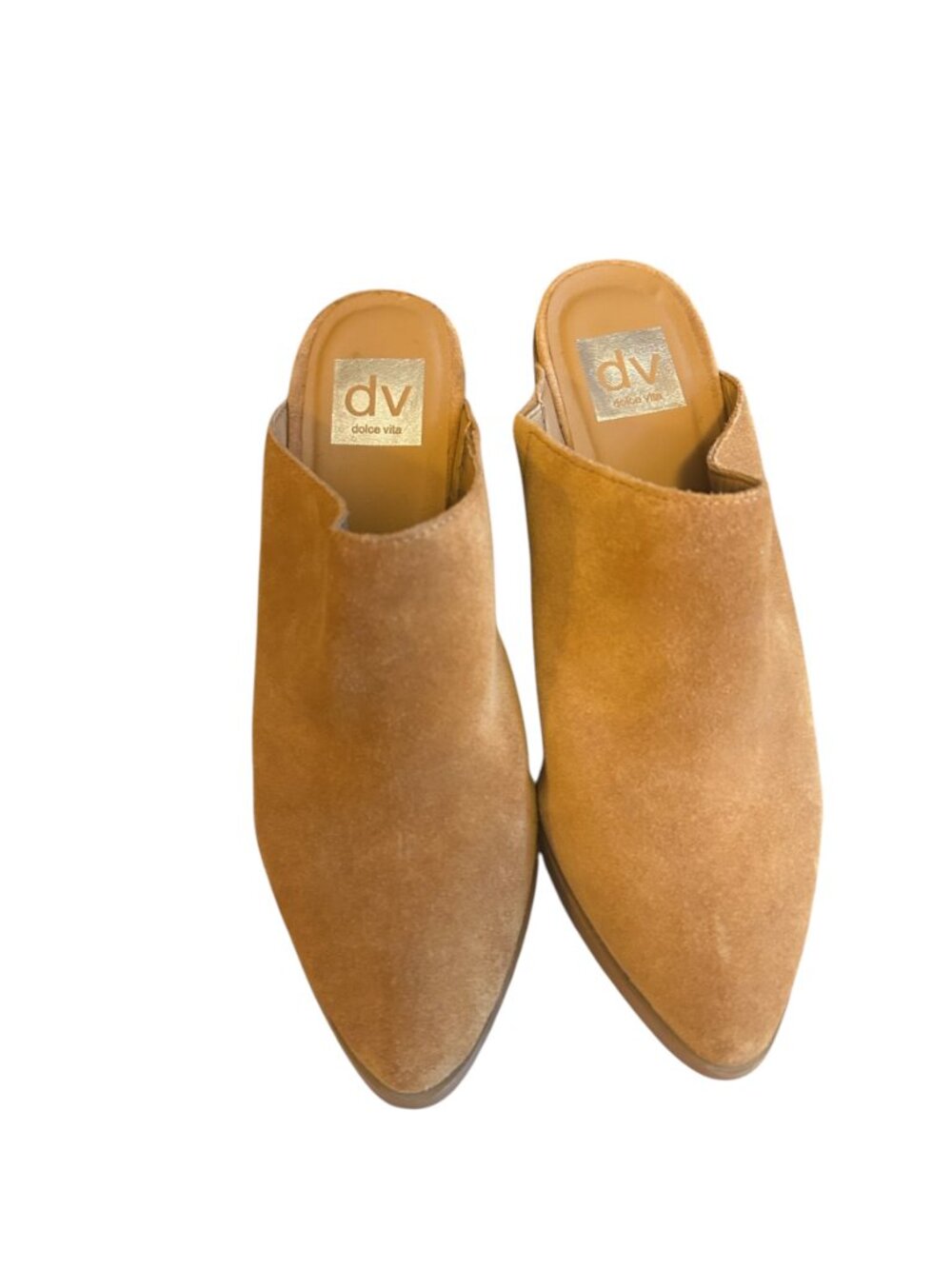 Dolce Vita Tan Suede Heeled Mules - Picture 2 of 8